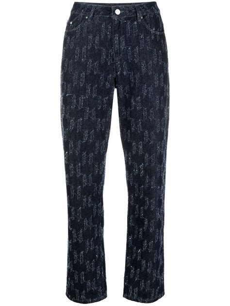 Monogram Jacquard Cropped Jeans 